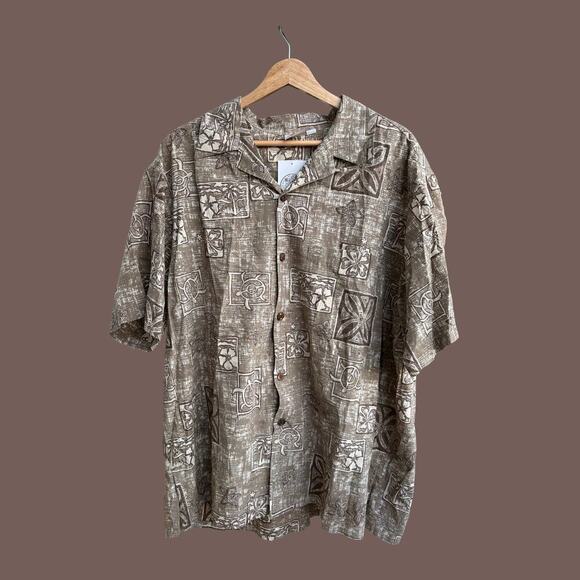 Go Barefoot Other - Go Barefoot Hawaiian Shirt | Brown Tropical Print | Size XL | Vintage
